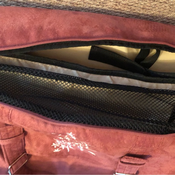 Mauve with Embroidery Women’s Oxygen Tank Tote, Shoulder Bag. Adjustable Strap - Picture 2 of 4